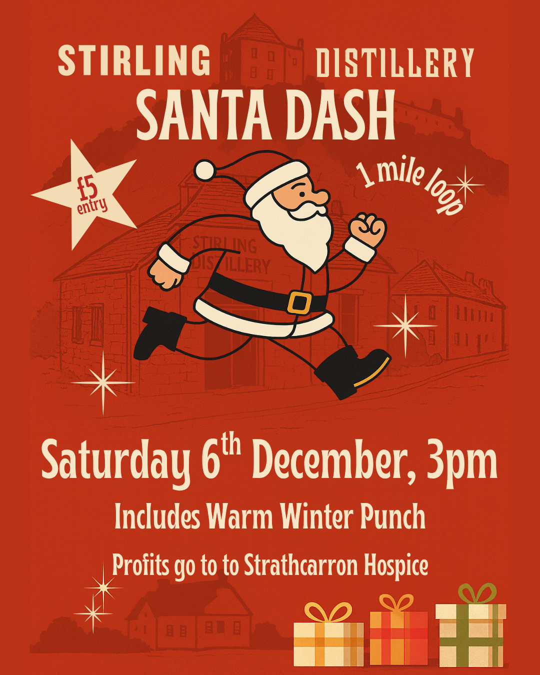 Stirling Distillery launches inaugural Santa Dash this December