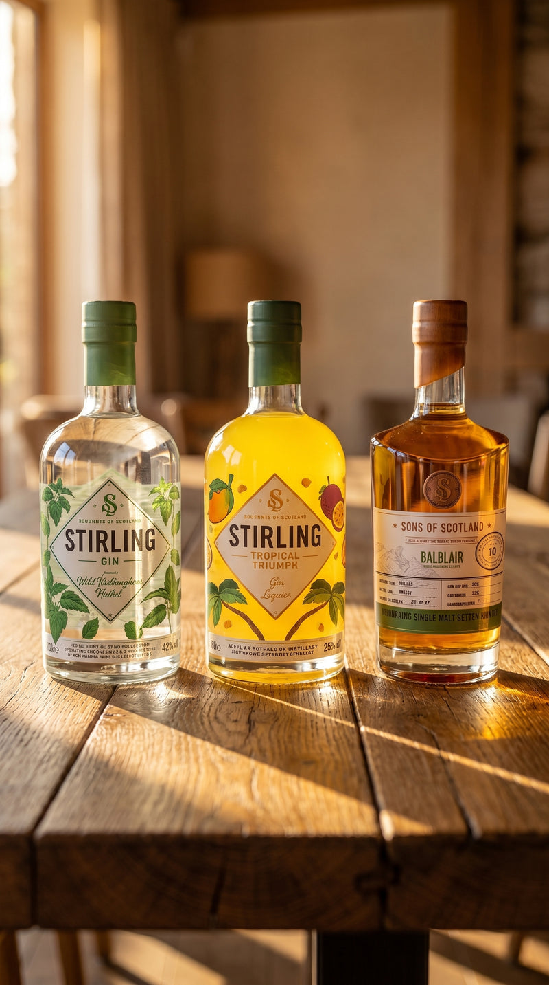 The Tasting Triple miniature tasting set from Stirling Distillery