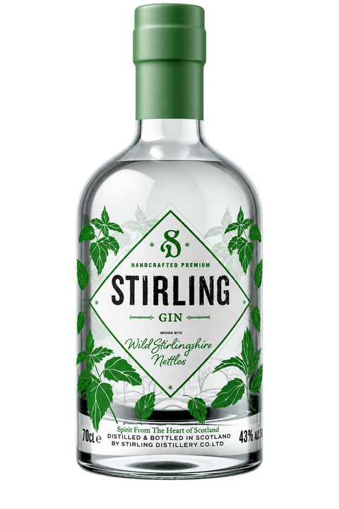 Stirling Gin bottle, award winning Scottish London dry gin from Stirling Distillery